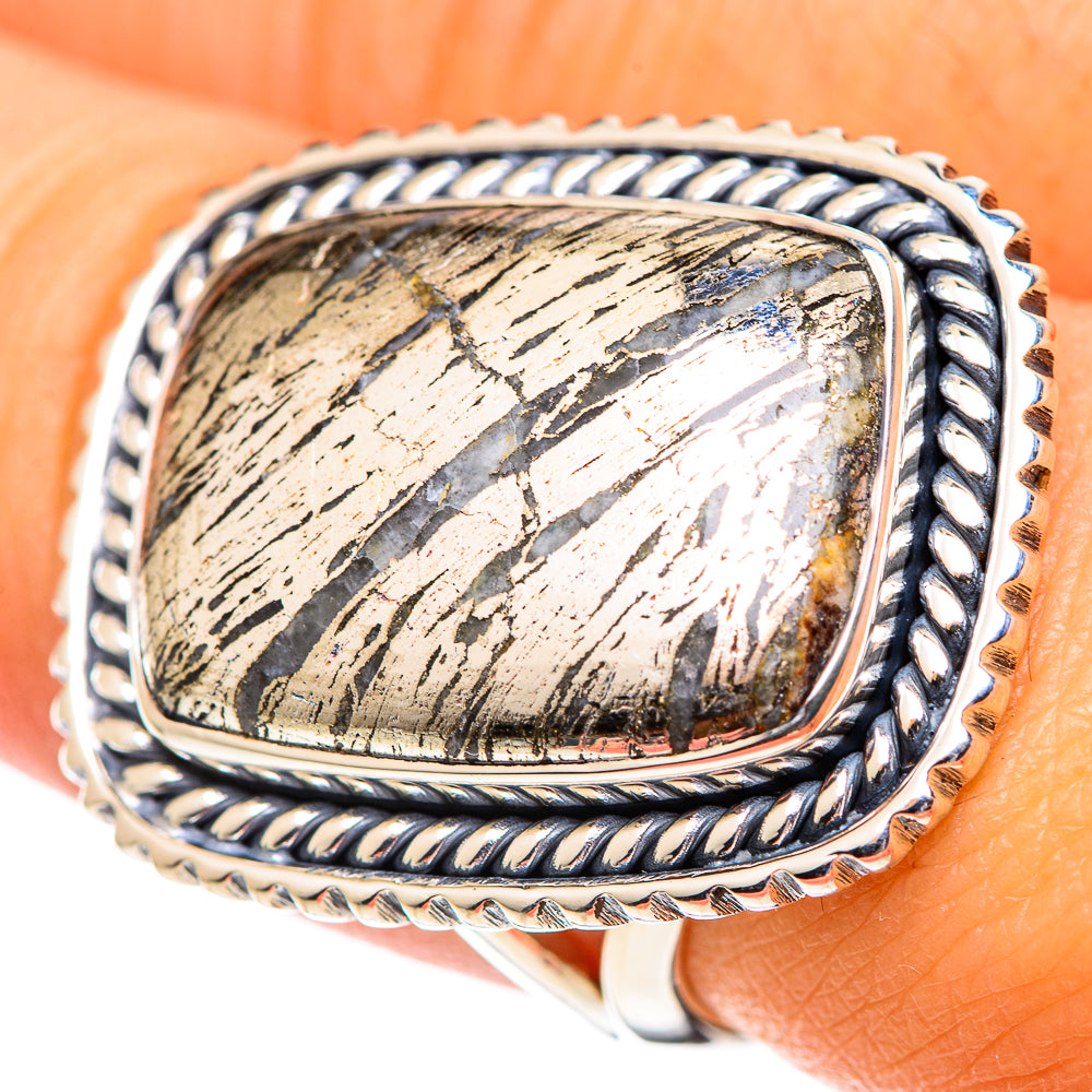 Pyrite Agate Rings handcrafted by Anasilvercos - RING107387