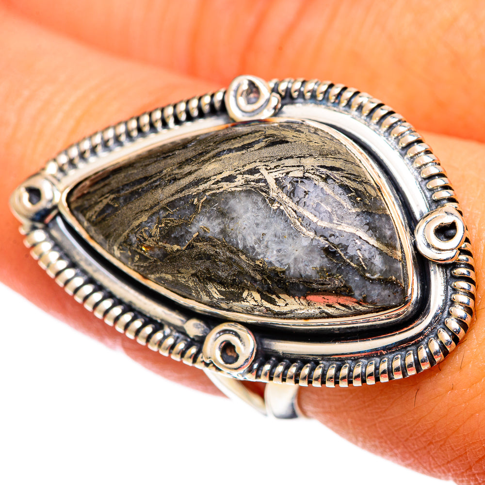 Pyrite Agate Rings handcrafted by Anasilvercos - RING107388