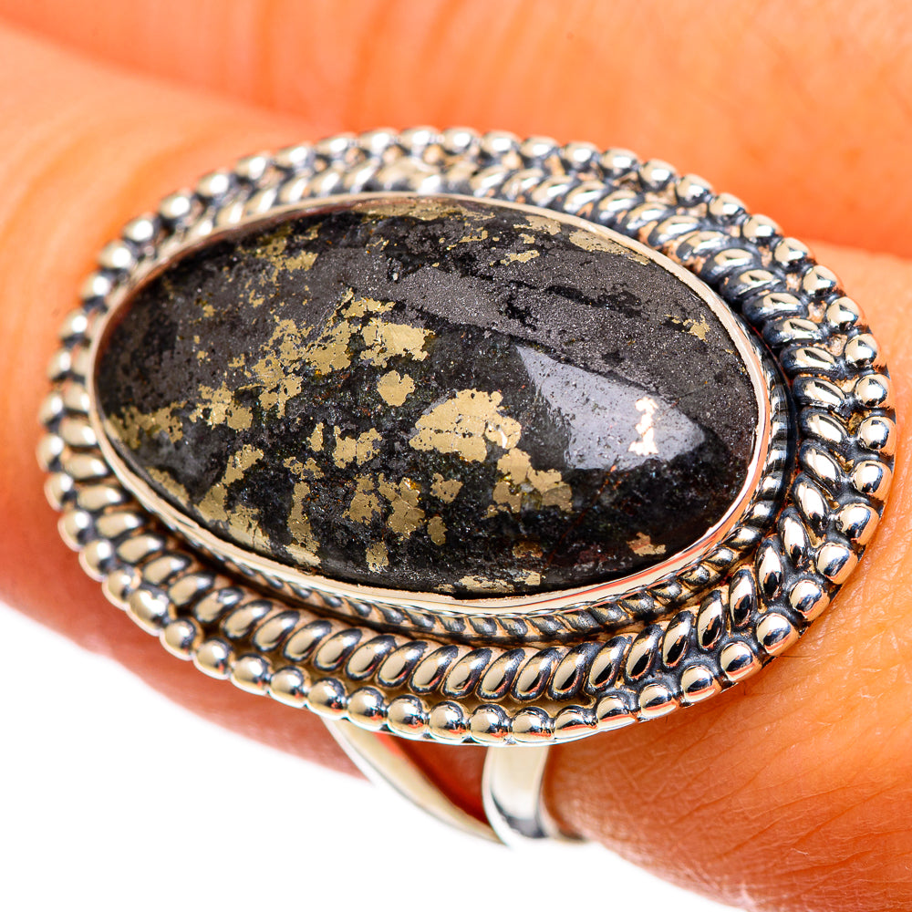 Pyrite Agate Rings handcrafted by Anasilvercos - RING107390