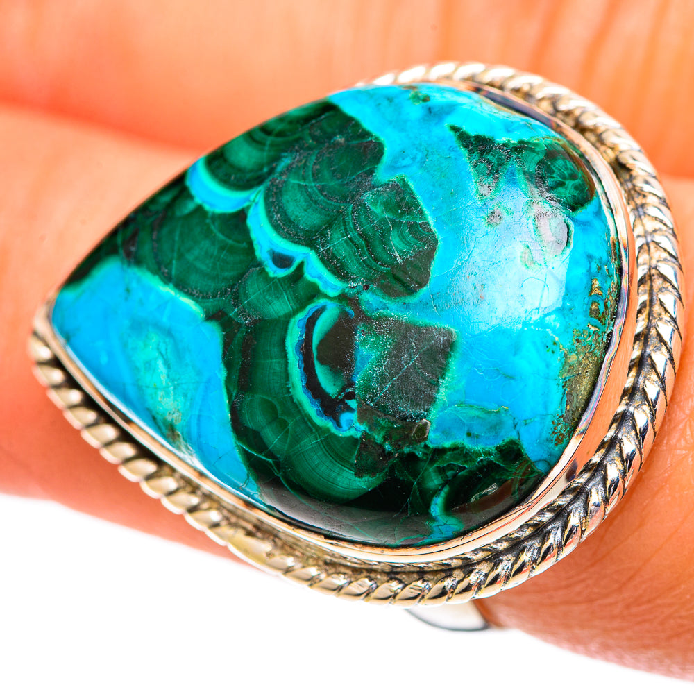 Malachite In Chrysocolla Rings handcrafted by Anasilvercos - RING107402