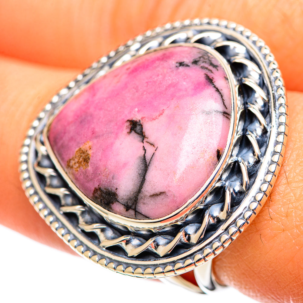 Rhodonite Rings handcrafted by Anasilvercos - RING107424