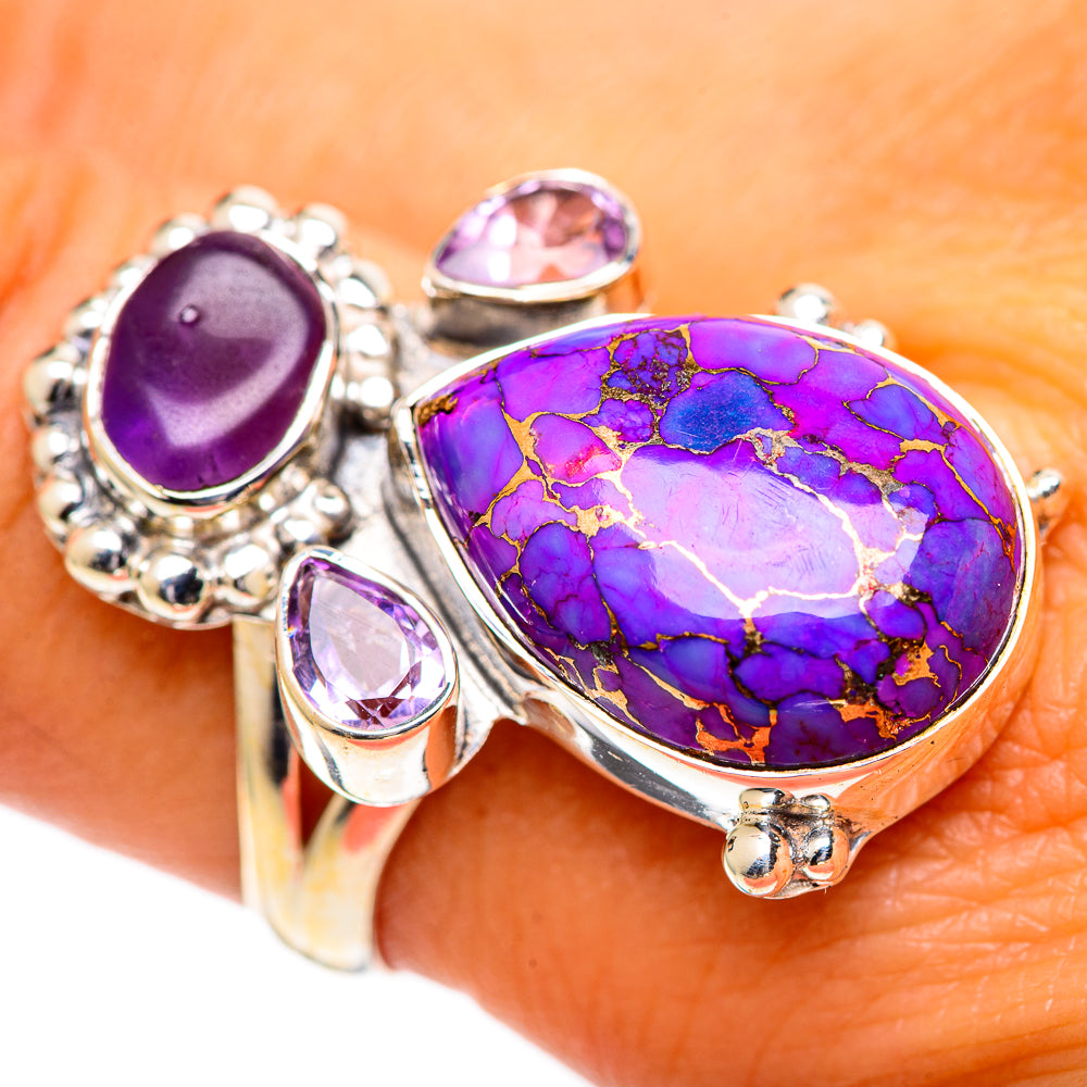 Purple Copper Composite Turquoise Rings handcrafted by Anasilvercos - RING107426