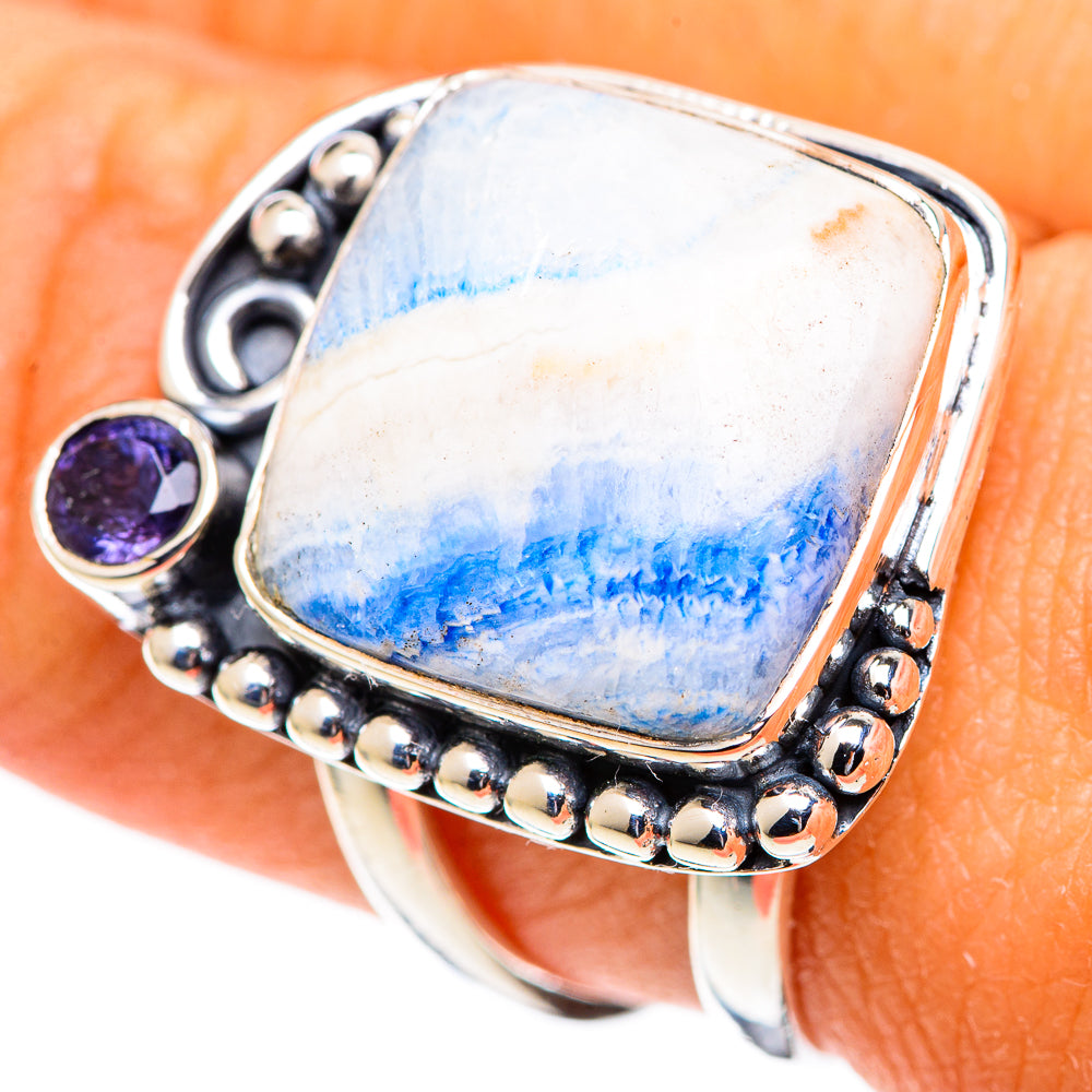 Blue Scheelite Rings handcrafted by Anasilvercos - RING107434