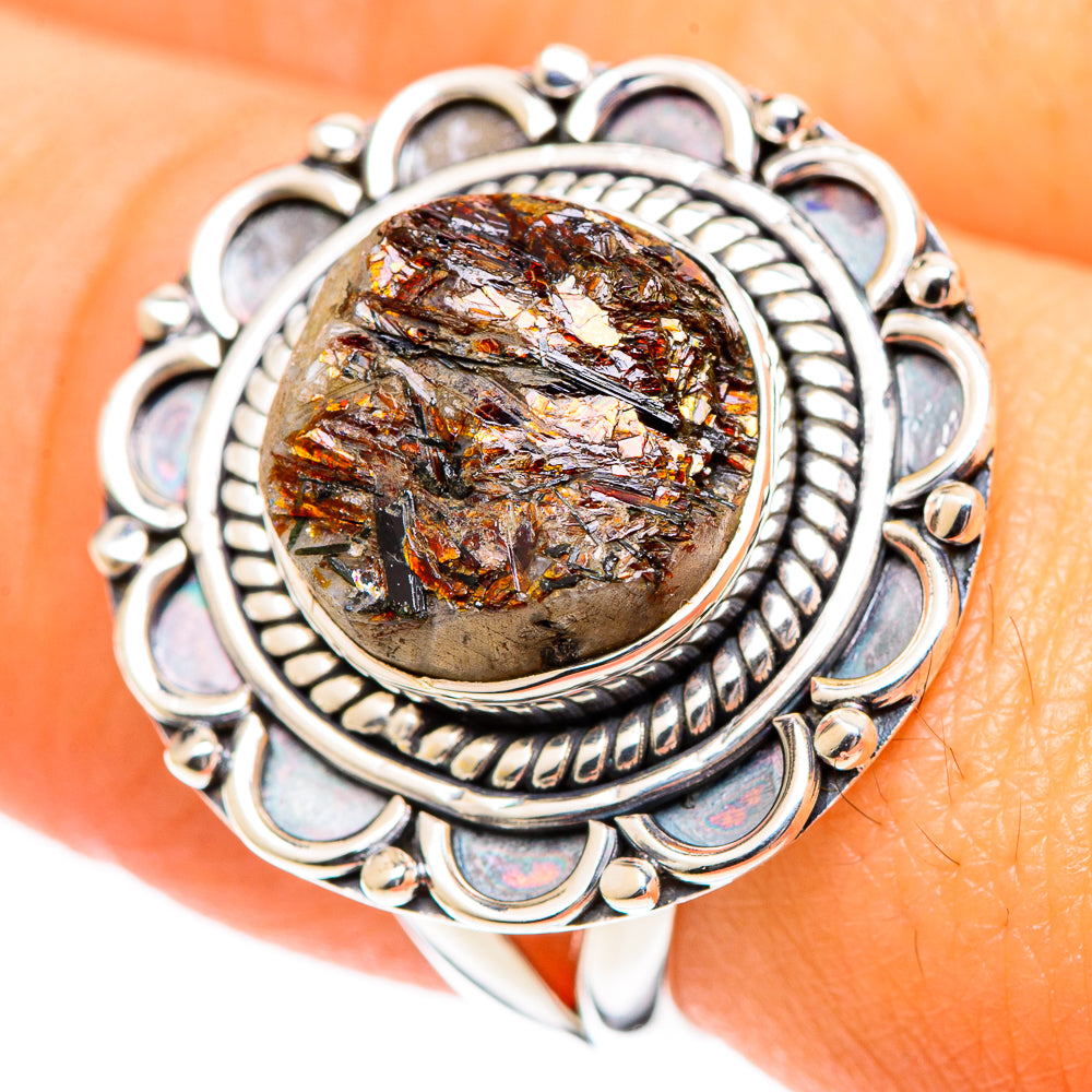 Astrophyllite Rings handcrafted by Anasilvercos - RING107444