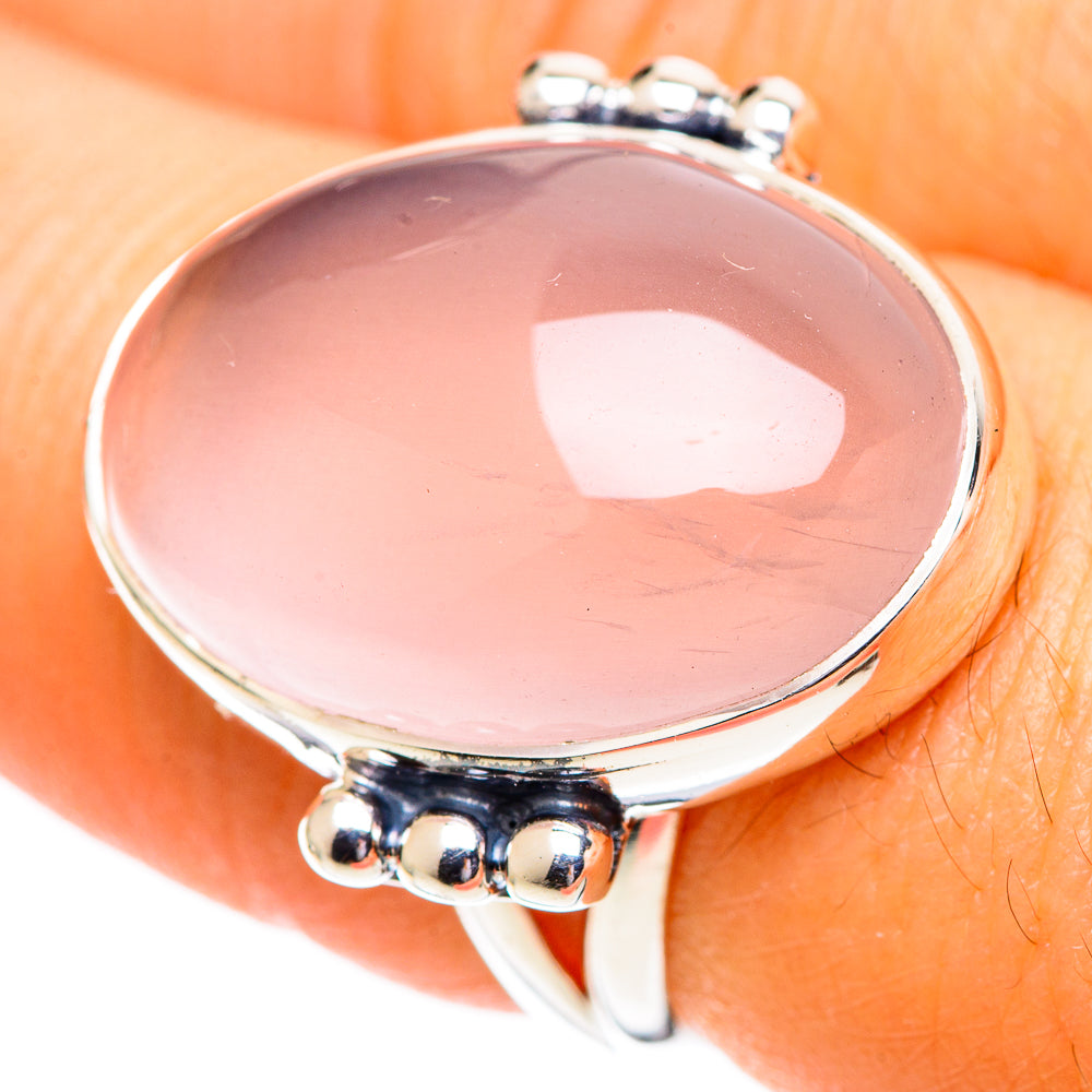 Rose Quartz Rings handcrafted by Anasilvercos - RING107448