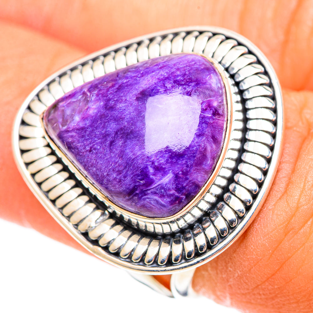 Charoite Rings handcrafted by Anasilvercos - RING107453