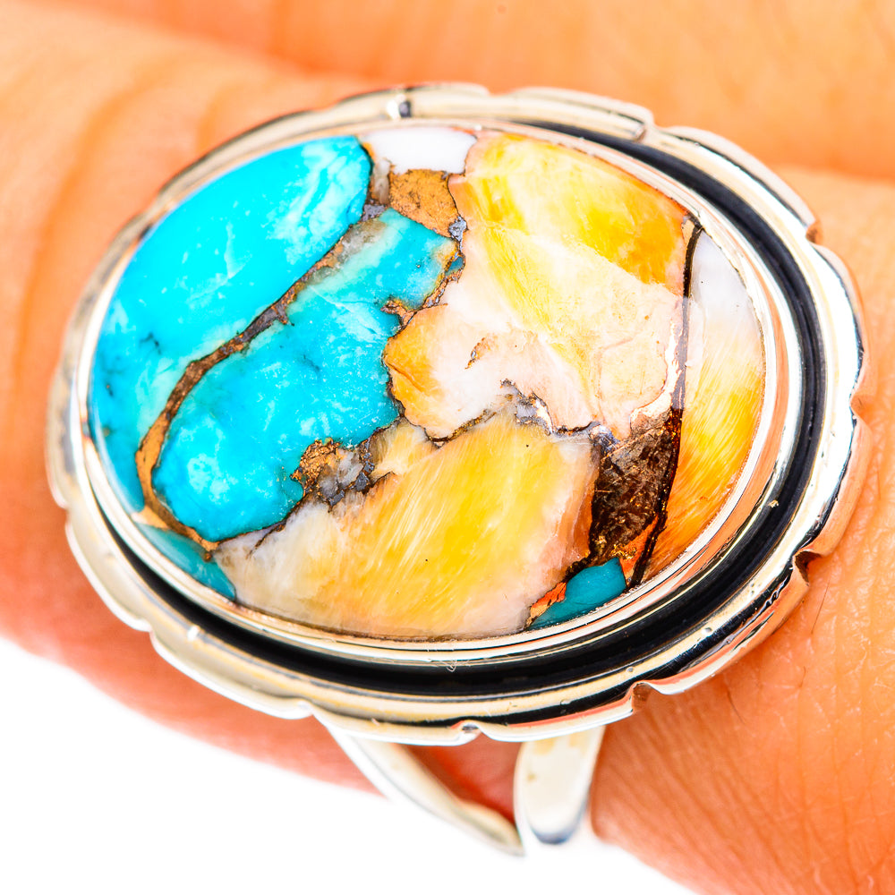 Spiny Oyster Turquoise Rings handcrafted by Anasilvercos - RING107459