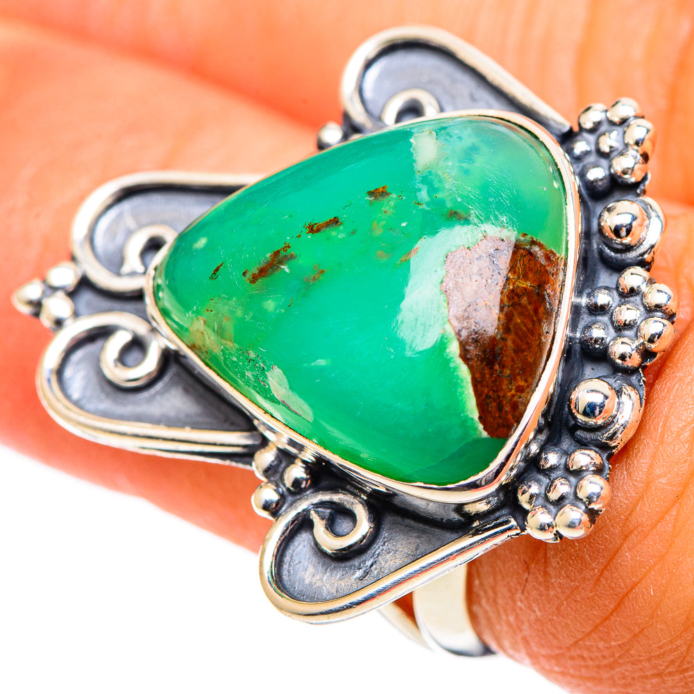 Chrysoprase Rings handcrafted by Anasilvercos - RING107477