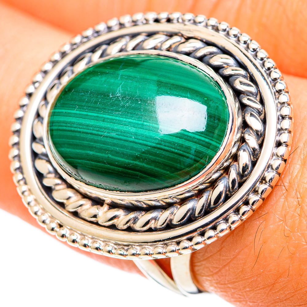 Malachite Rings handcrafted by Anasilvercos - RING107478