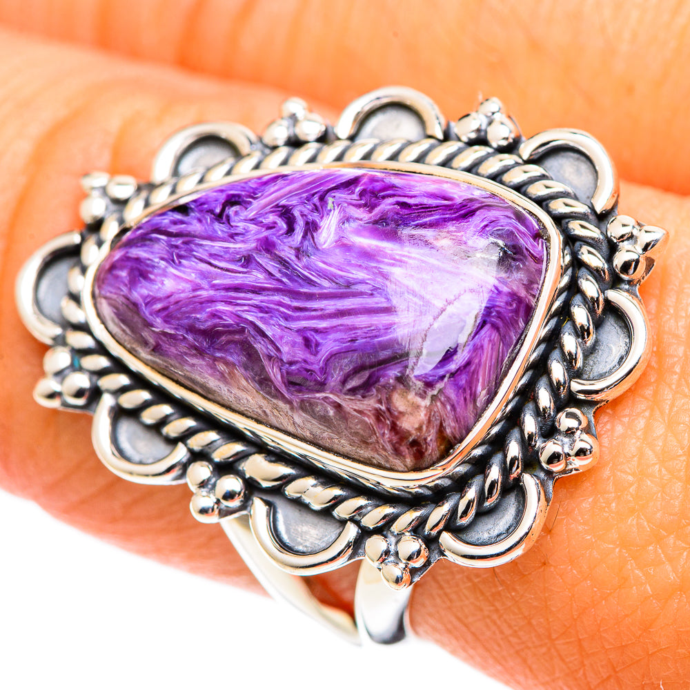 Charoite Rings handcrafted by Anasilvercos - RING107488