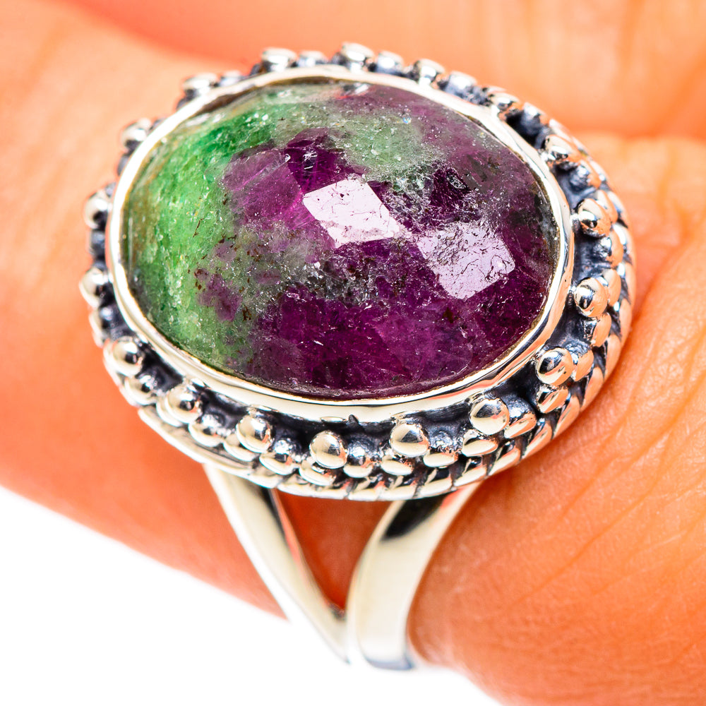Ruby Zoisite Rings handcrafted by Anasilvercos - RING107495