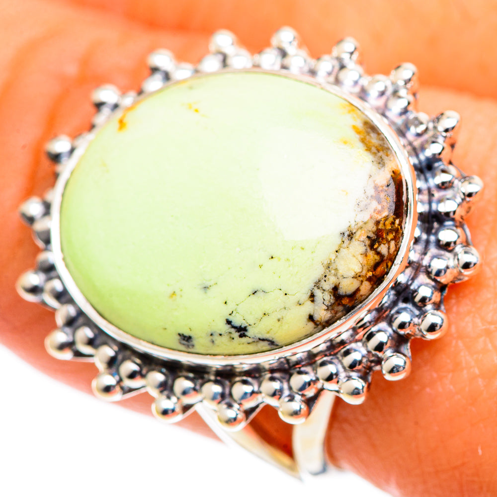 Lemon Chrysoprase Rings handcrafted by Anasilvercos - RING107508