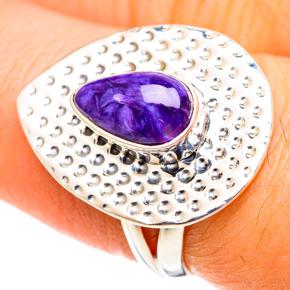 Charoite Rings handcrafted by Anasilvercos - RING107551