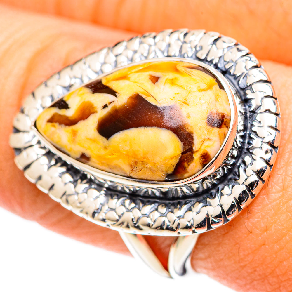Peanut Wood Jasper Rings handcrafted by Anasilvercos - RING107570
