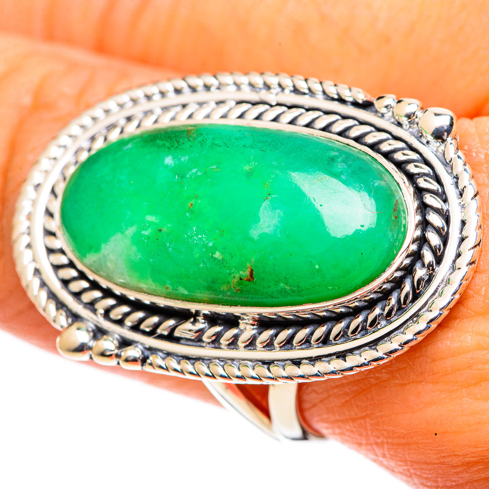Chrysoprase Rings handcrafted by Anasilvercos - RING107601
