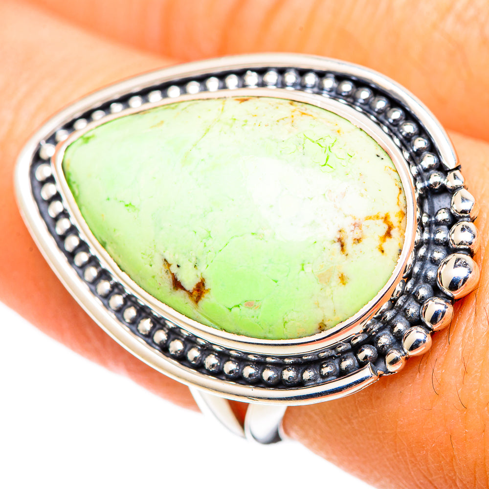 Lemon Chrysoprase Rings handcrafted by Anasilvercos - RING107649