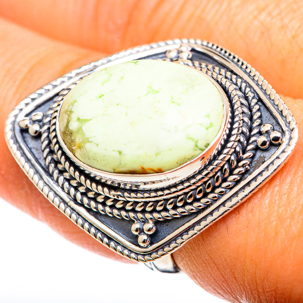 Lemon Chrysoprase Rings handcrafted by Anasilvercos - RING107657