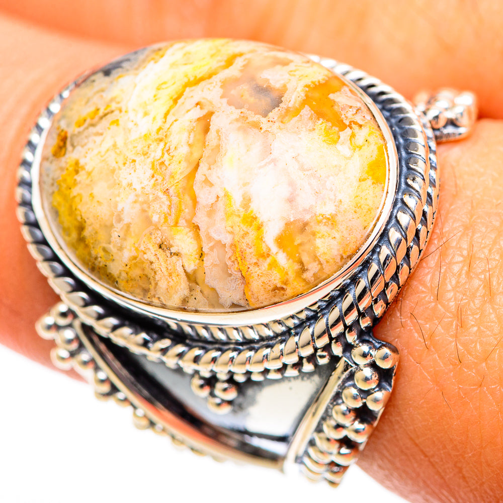 Plume Agate Rings handcrafted by Anasilvercos - RING107666
