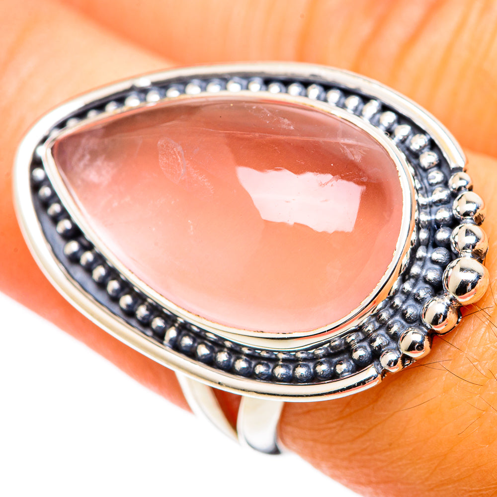 Rose Quartz Rings handcrafted by Anasilvercos - RING107668
