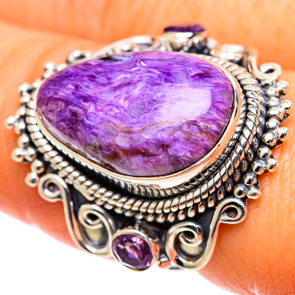 Charoite Rings handcrafted by Anasilvercos - RING107673