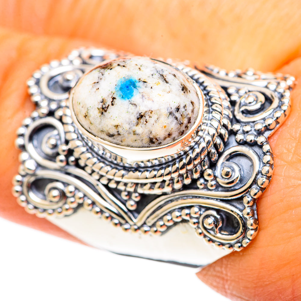 K2 Blue Azurite Rings handcrafted by Anasilvercos - RING107681
