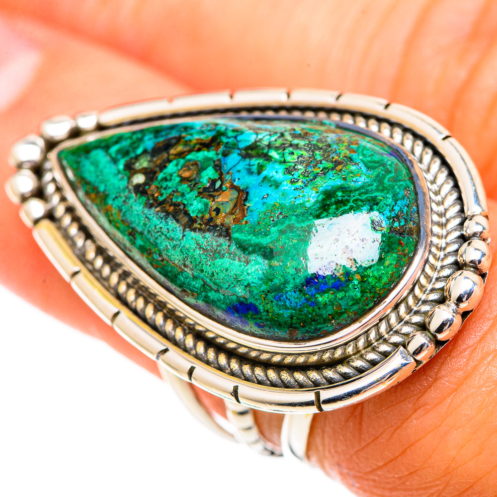 Azurite Malachite Rings handcrafted by Anasilvercos - RING107694