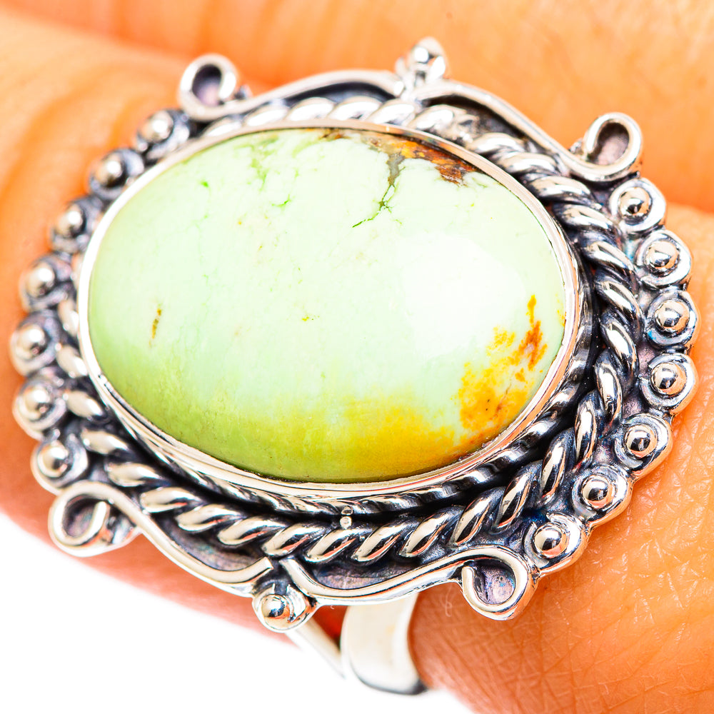 Lemon Chrysoprase Rings handcrafted by Anasilvercos - RING107697