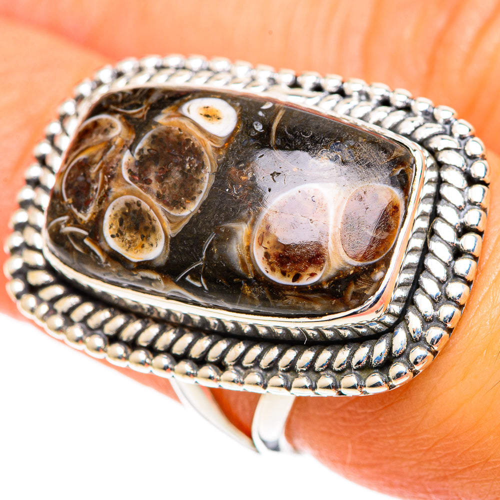 Turritella Agate Rings handcrafted by Anasilvercos - RING107703