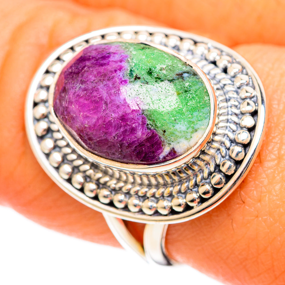 Ruby Zoisite Rings handcrafted by Anasilvercos - RING107759
