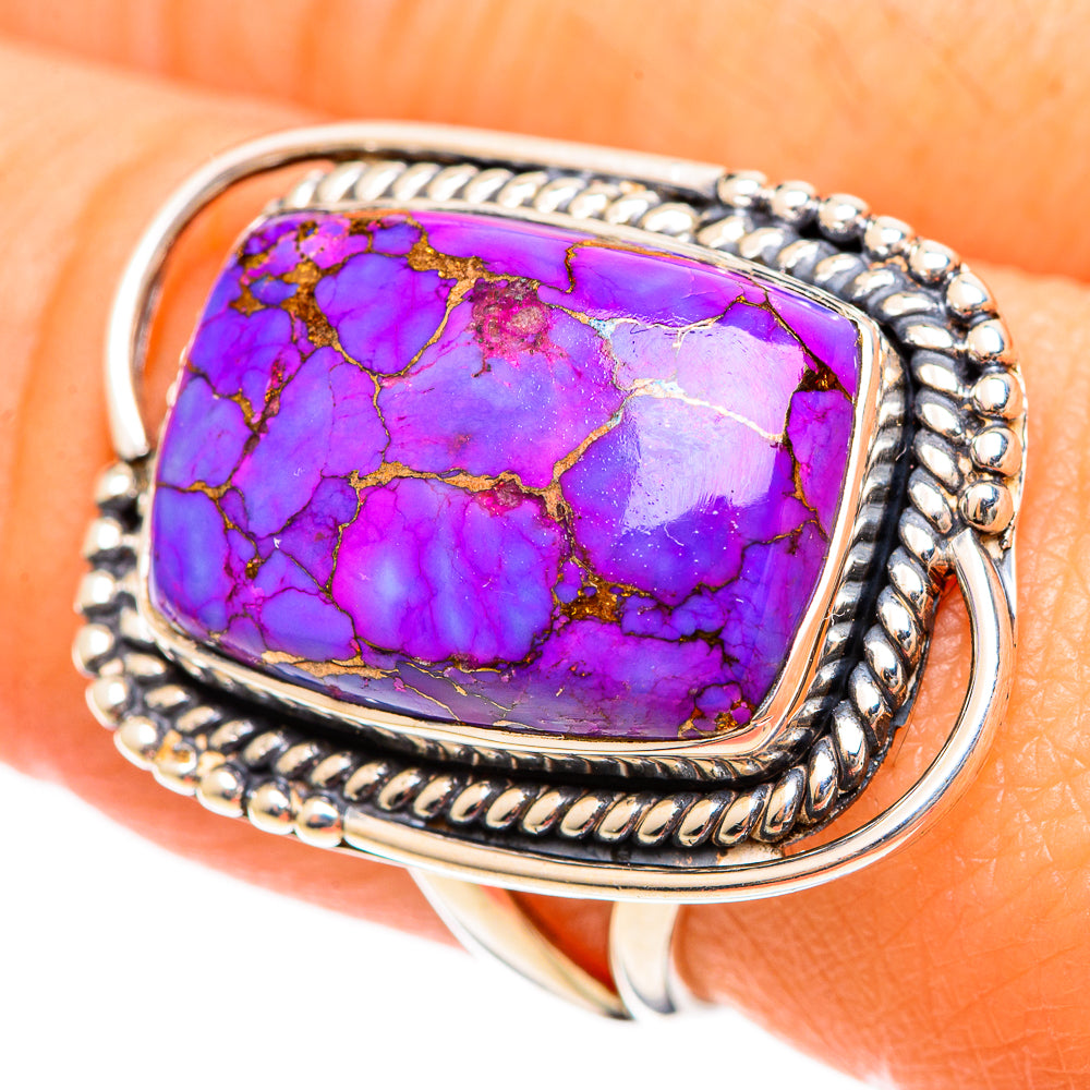Purple Copper Composite Turquoise Rings handcrafted by Anasilvercos - RING107787