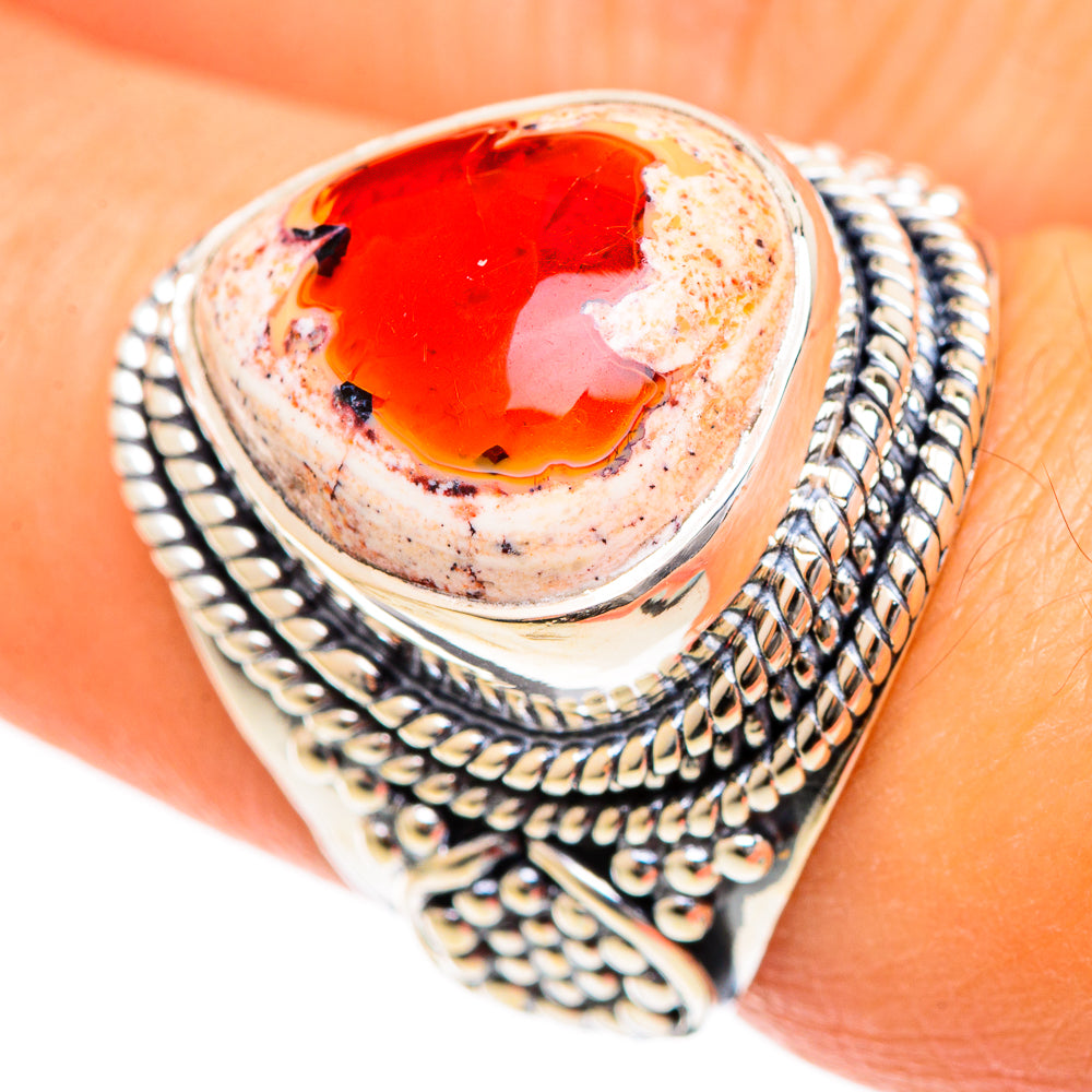 Mexican Fire Opal Rings handcrafted by Anasilvercos - RING107796