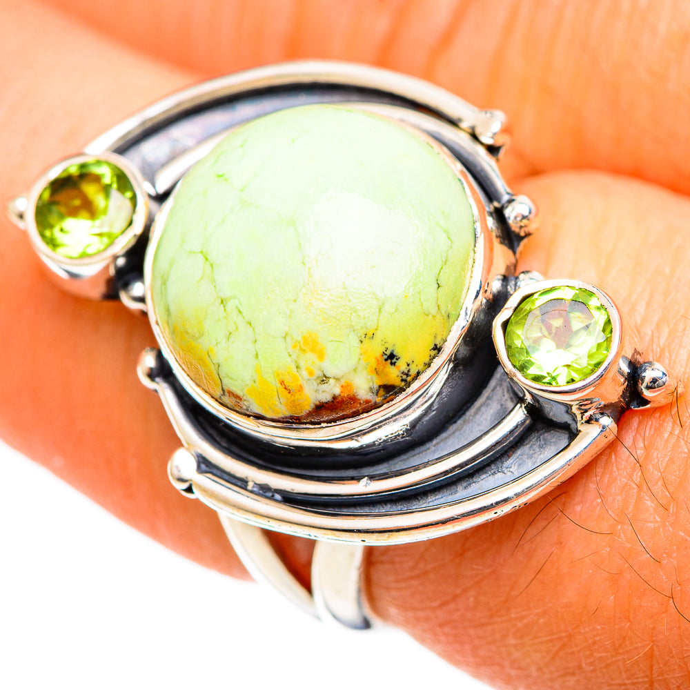 Lemon Chrysoprase Rings handcrafted by Anasilvercos - RING107810