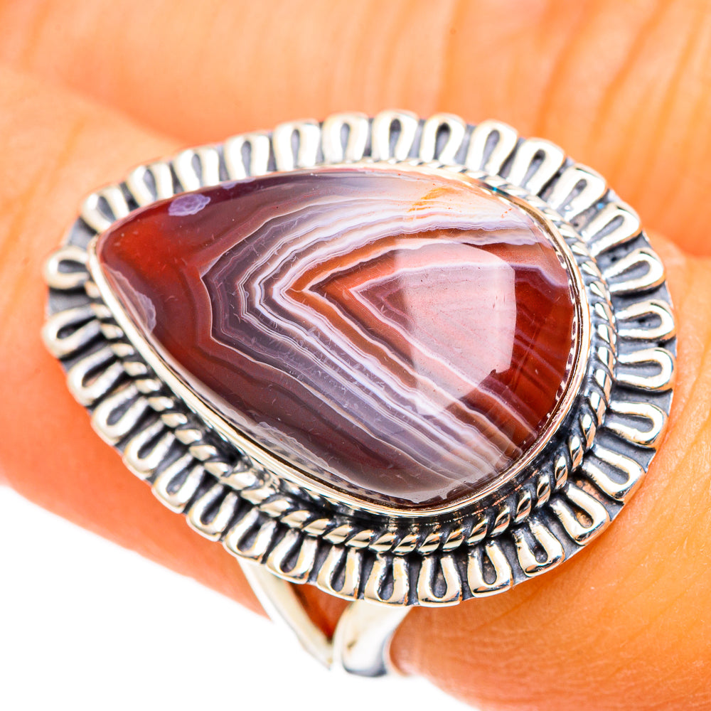 Botswana Agate Rings handcrafted by Anasilvercos - RING107815