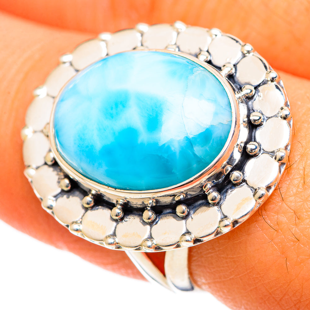 Larimar Rings handcrafted by Anasilvercos - RING107834