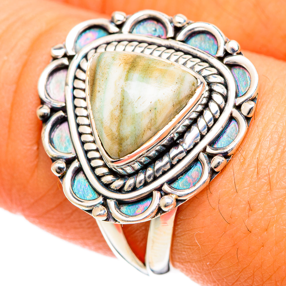 Ocean Jasper Rings handcrafted by Anasilvercos - RING107846