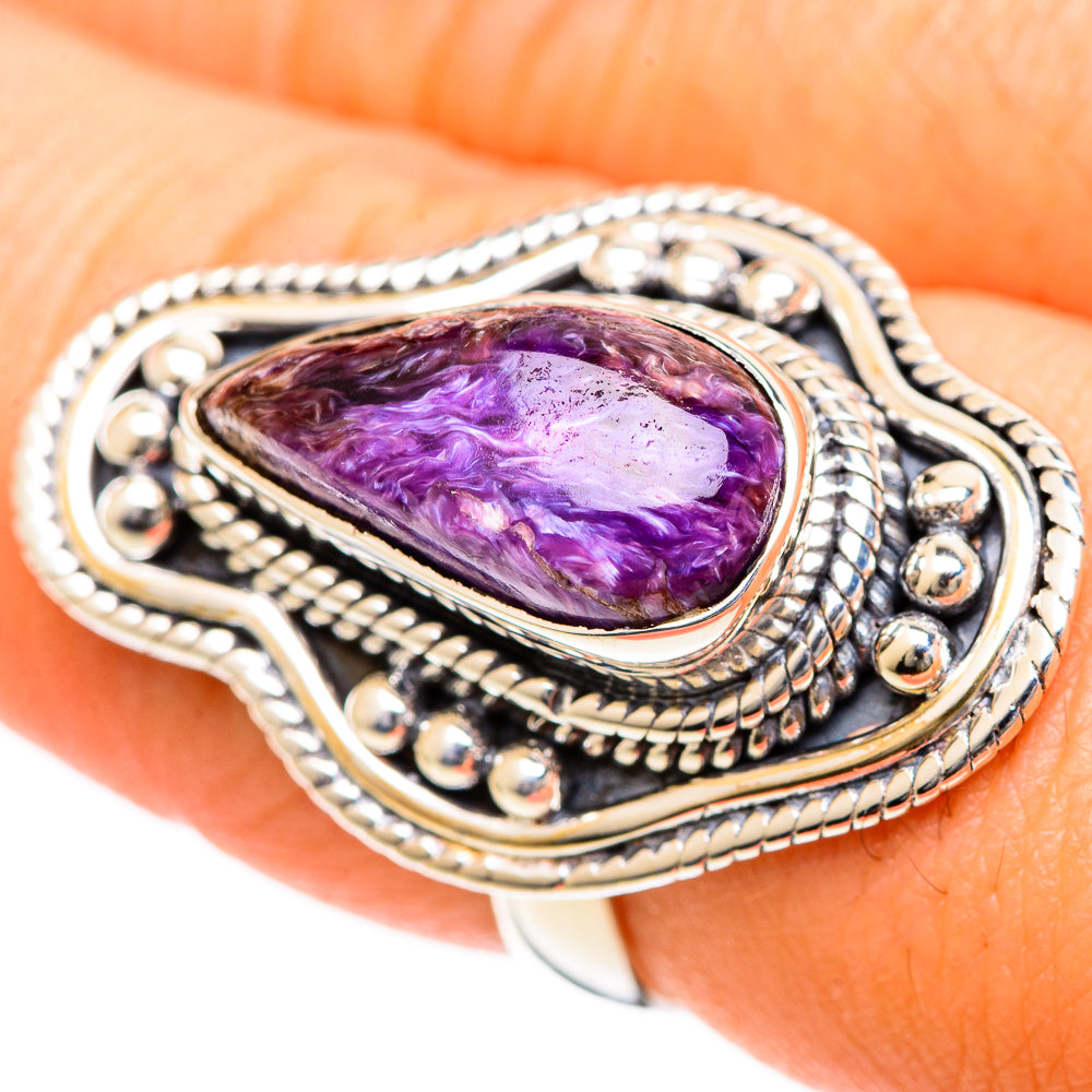 Charoite Rings handcrafted by Anasilvercos - RING107854
