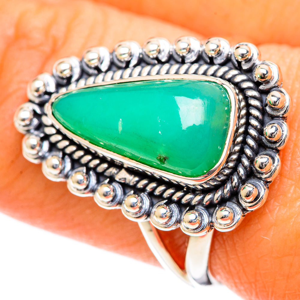 Chrysoprase Rings handcrafted by Anasilvercos - RING107872