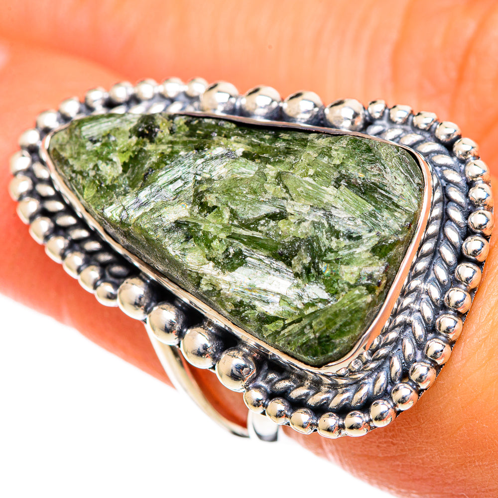 Green Tourmaline In Quartz Rings handcrafted by Anasilvercos - RING107944