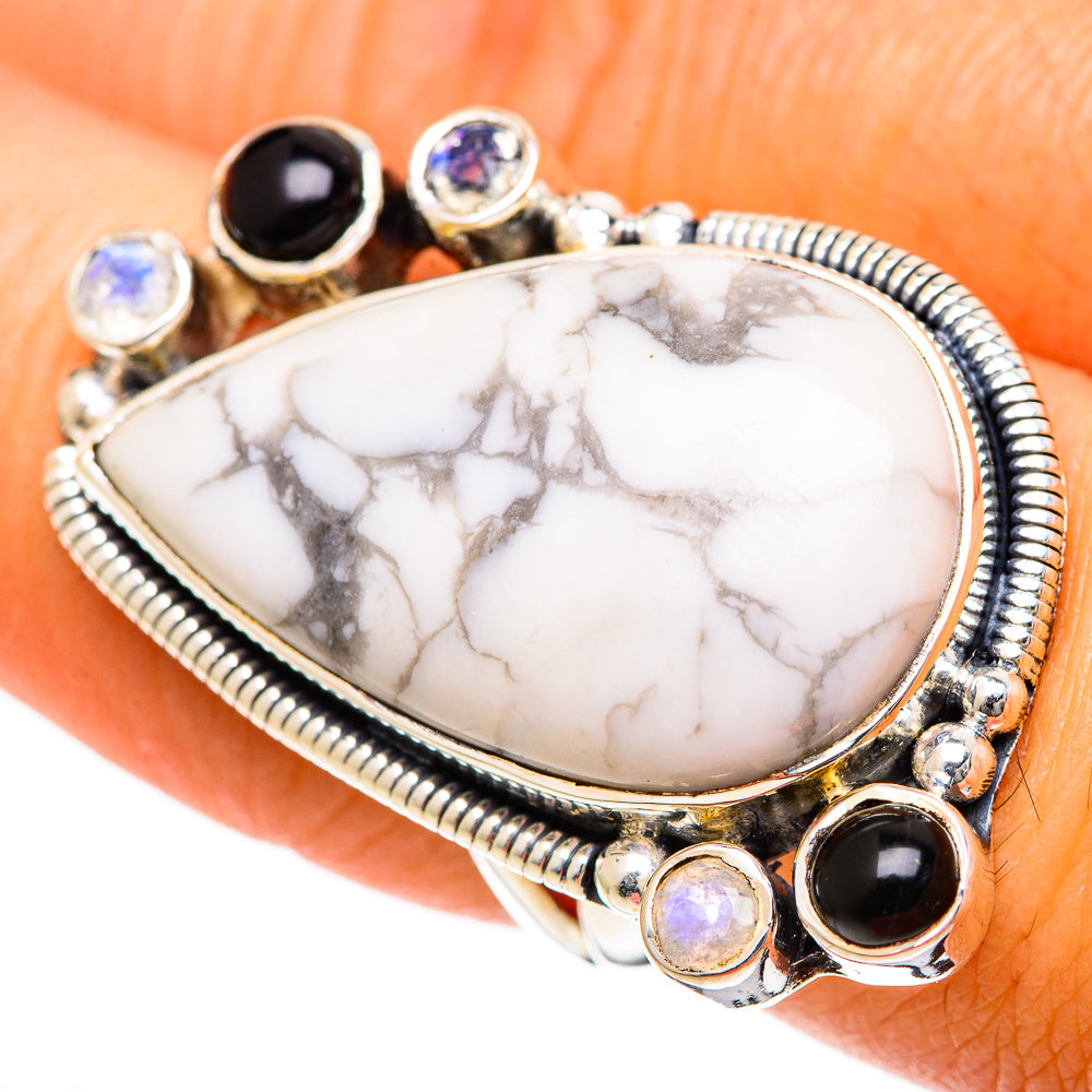 Howlite Rings handcrafted by Anasilvercos - RING107968
