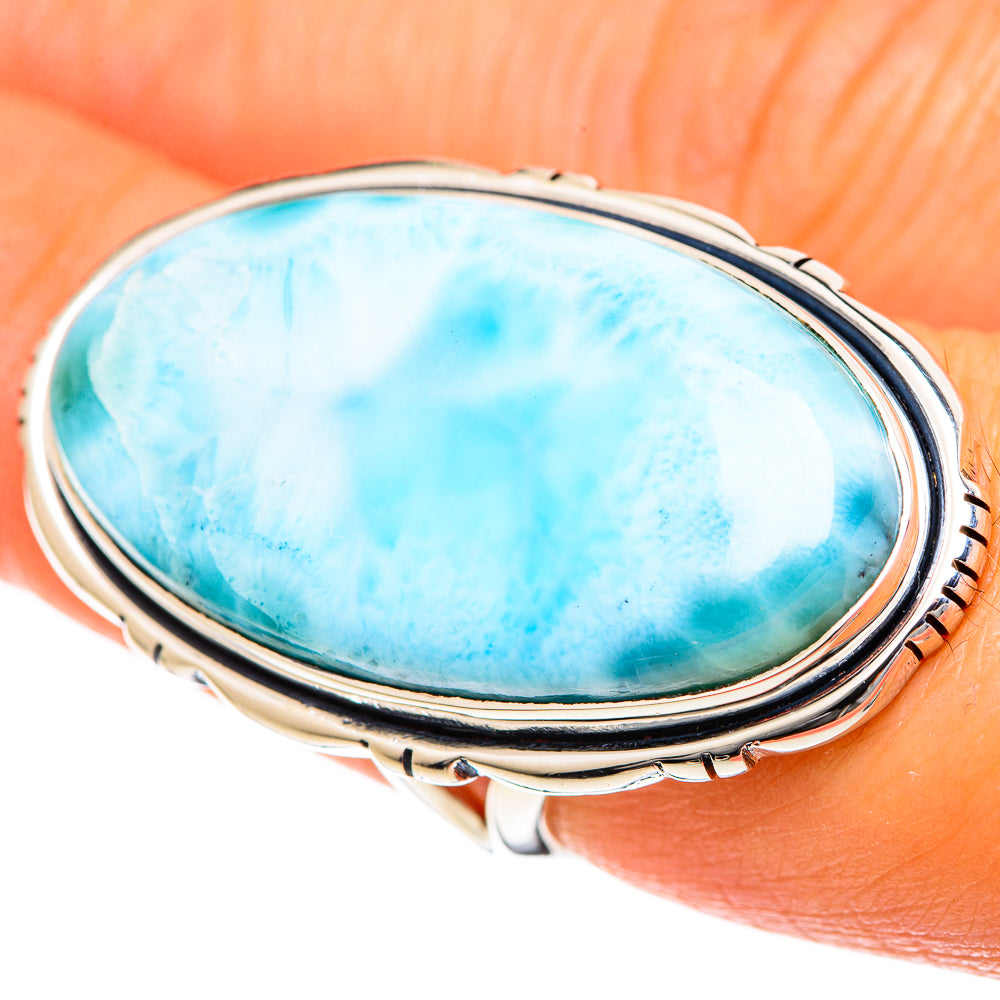 Larimar Rings handcrafted by Anasilvercos - RING108011