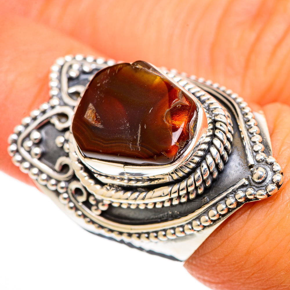 Mexican Fire Agate Rings handcrafted by Anasilvercos - RING108022