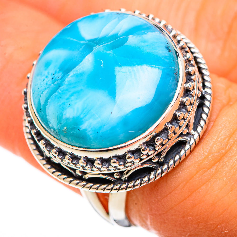 Larimar Rings handcrafted by Anasilvercos - RING108029