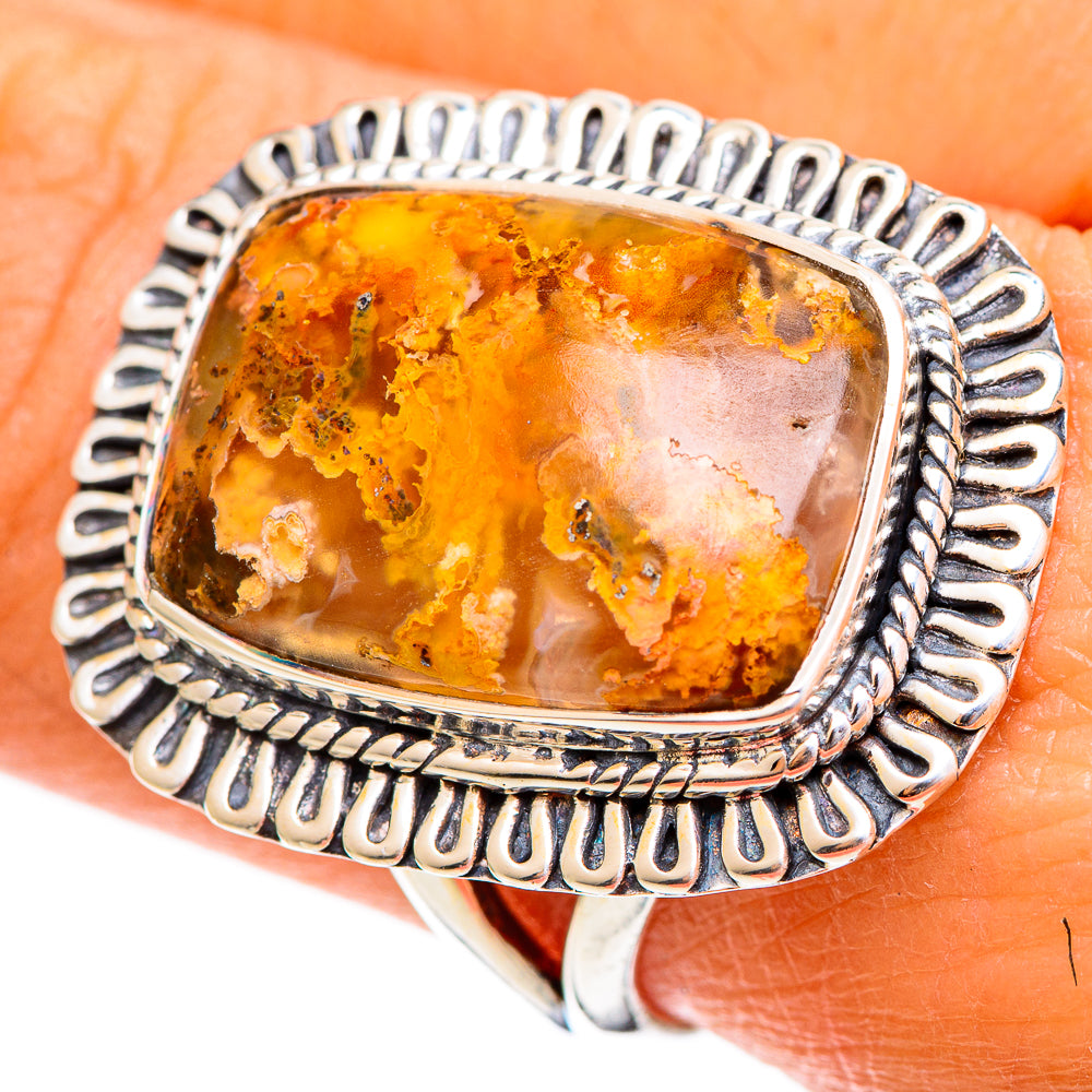 Plume Agate Rings handcrafted by Anasilvercos - RING108044