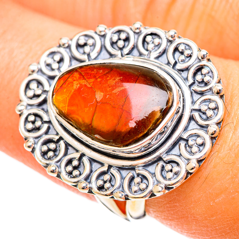 Ammolite Rings handcrafted by Anasilvercos - RING108048