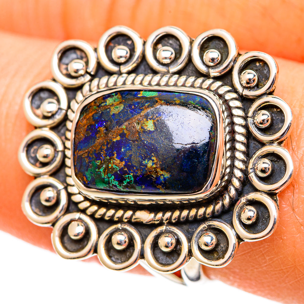 Azurite Malachite Rings handcrafted by Anasilvercos - RING108065