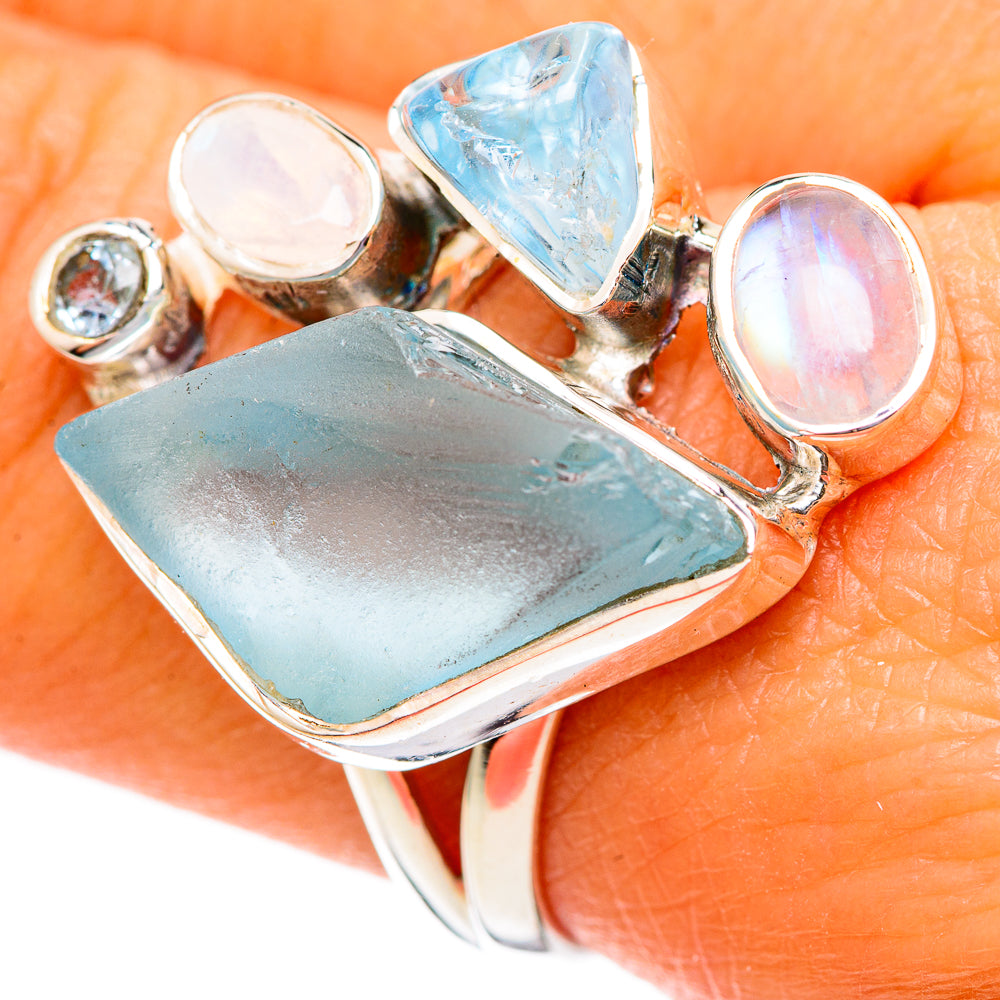 Aquamarine Rings handcrafted by Anasilvercos - RING108070