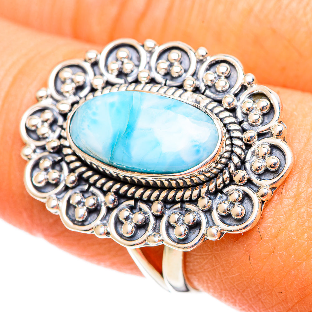 Larimar Rings handcrafted by Anasilvercos - RING108075