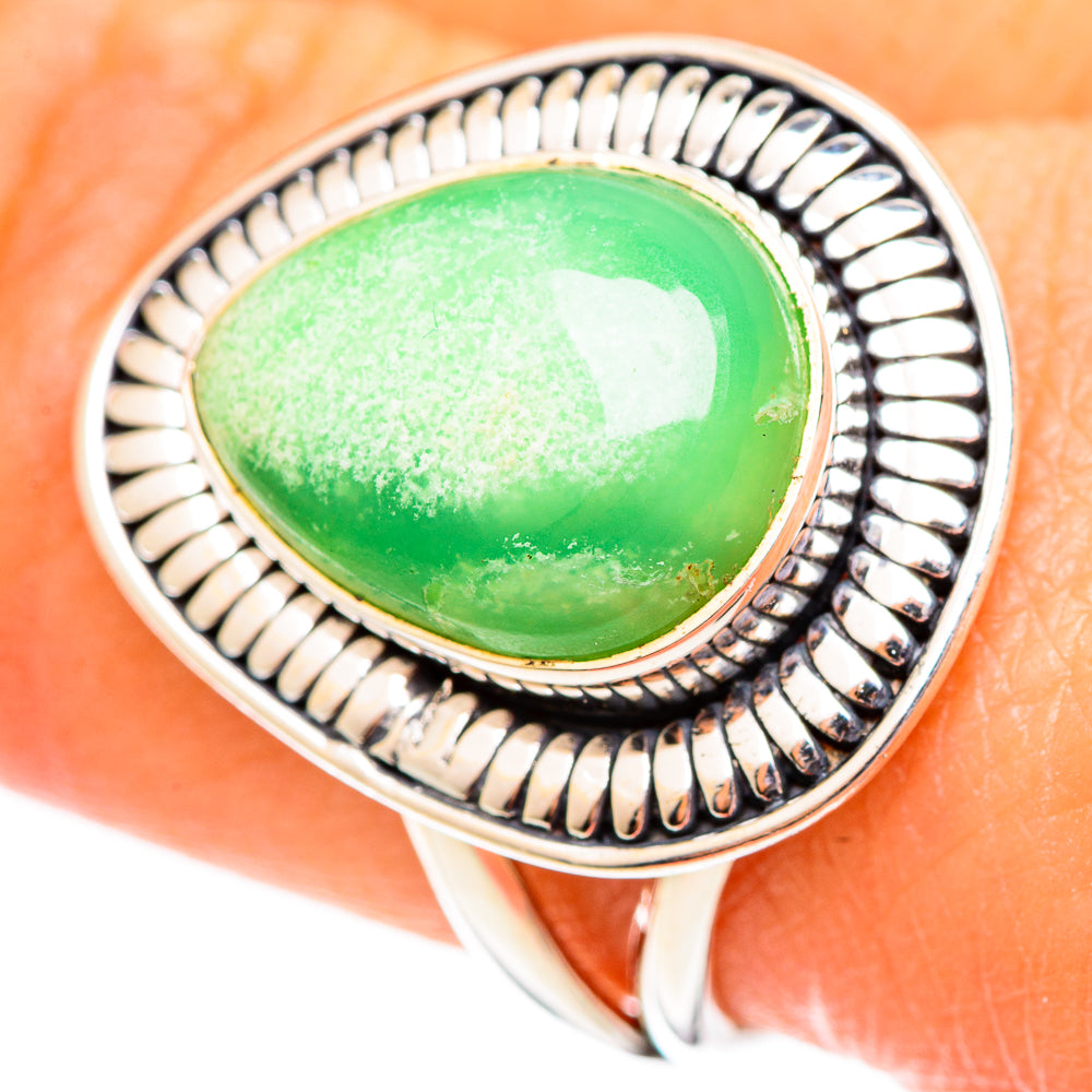 Chrysoprase Rings handcrafted by Anasilvercos - RING108077