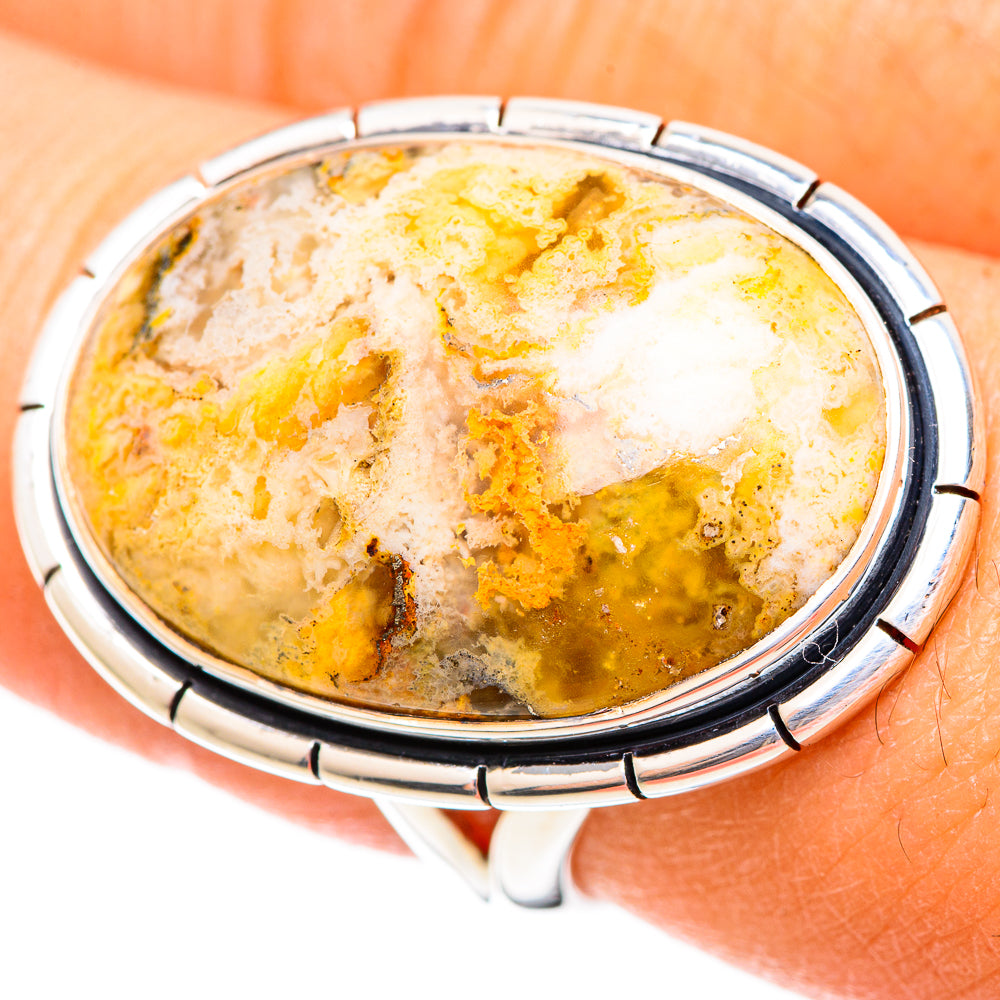 Plume Agate Rings handcrafted by Anasilvercos - RING108086