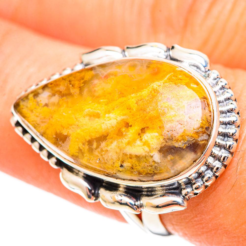 Plume Agate Rings handcrafted by Anasilvercos - RING108087